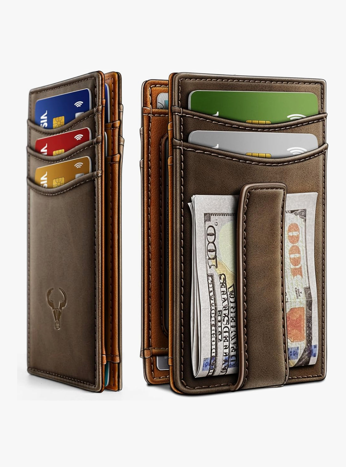 Carlisle Magnetic Closure Slim Genuine Leather Wallet | RFID Blocking | 12 Cards and Money Clip