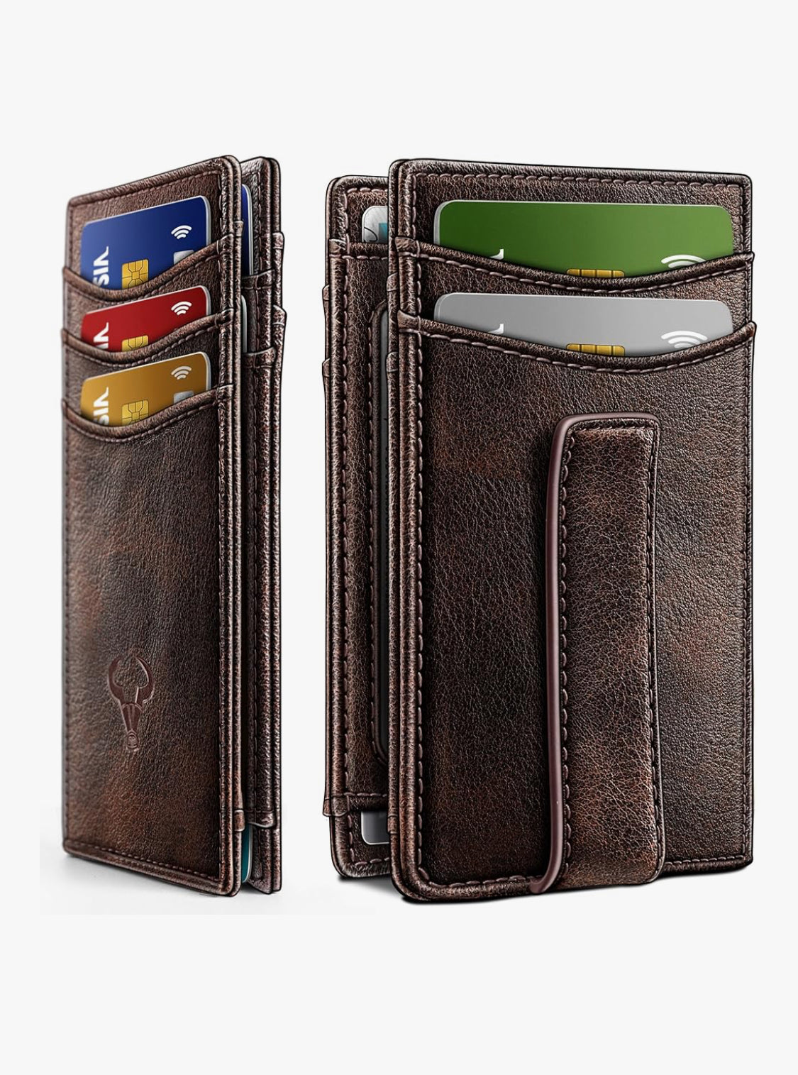 Carlisle Magnetic Closure Slim Genuine Leather Wallet | RFID Blocking | 12 Cards and Money Clip