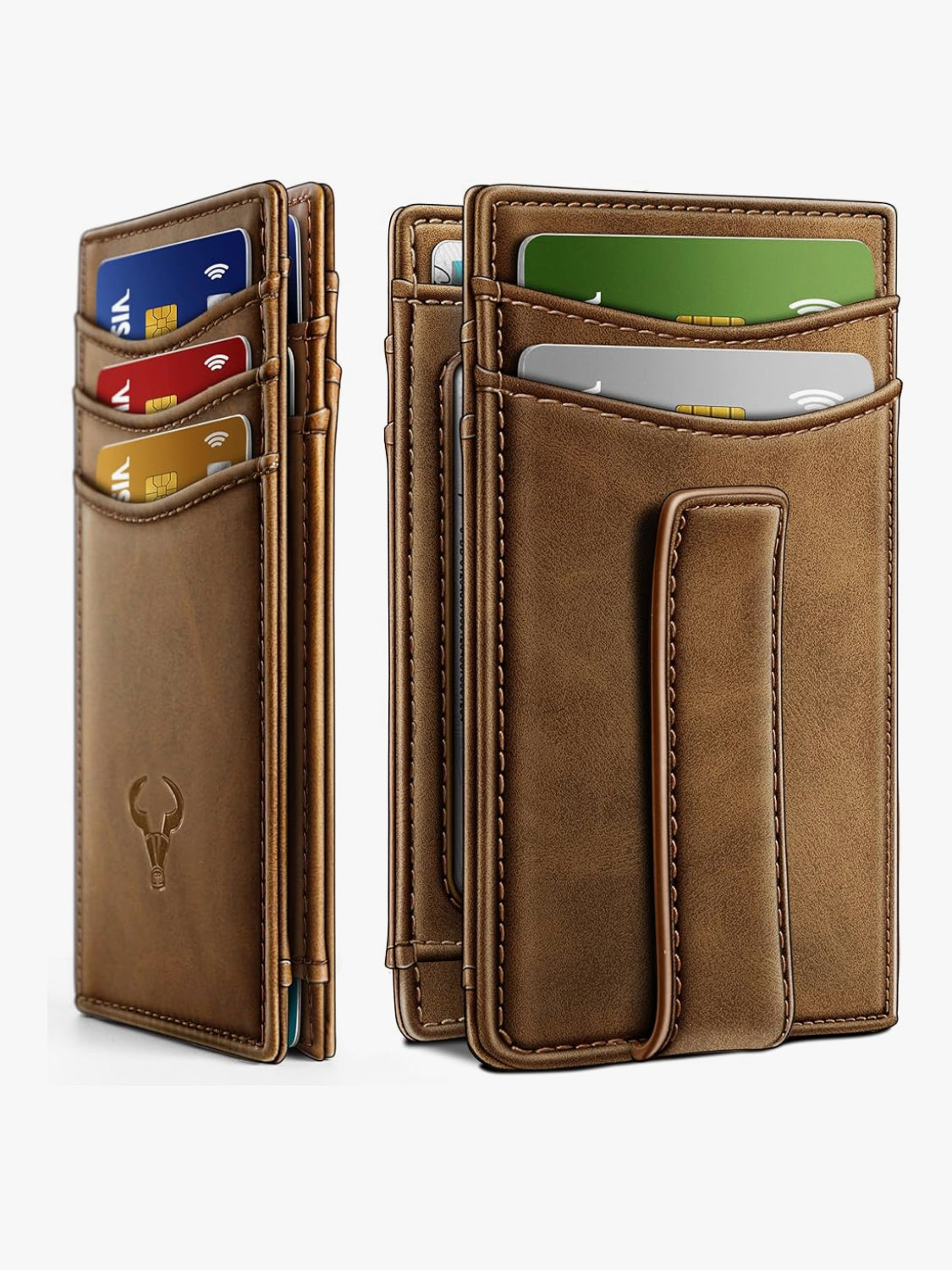Carlisle Magnetic Closure Slim Genuine Leather Wallet | RFID Blocking | 12 Cards and Money Clip