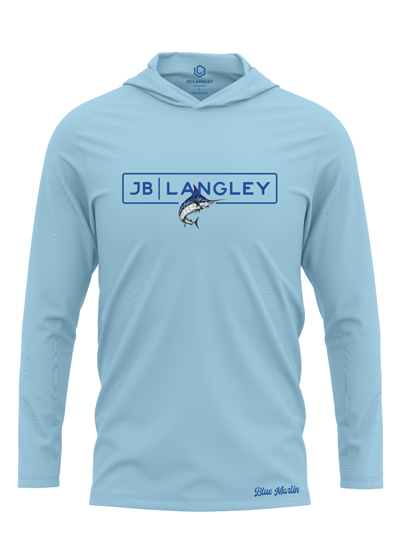 Blue Marlin Long Sleeve Performance Hooded Shirt