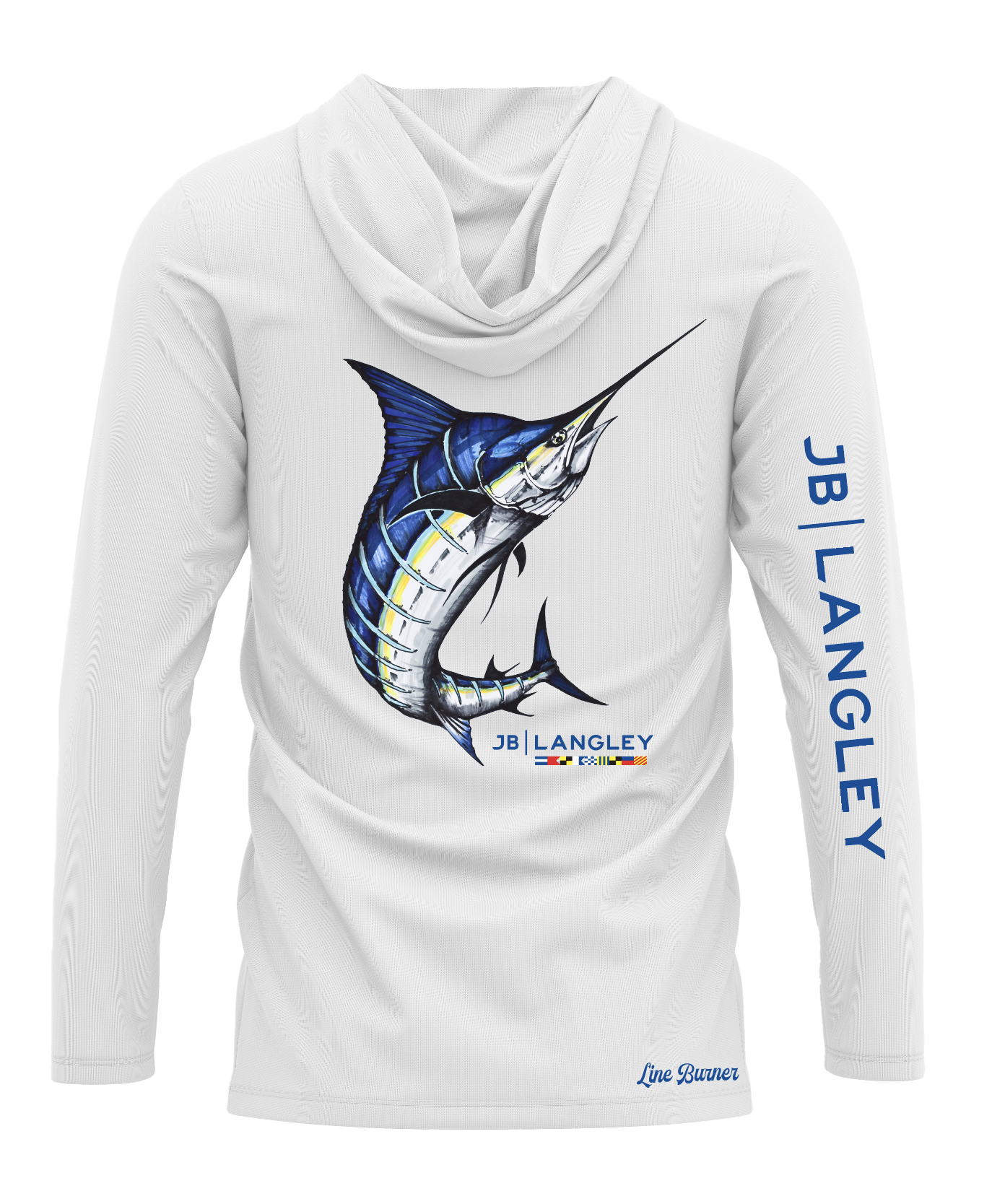 Blue Marlin Long Sleeve Performance Hooded Shirt