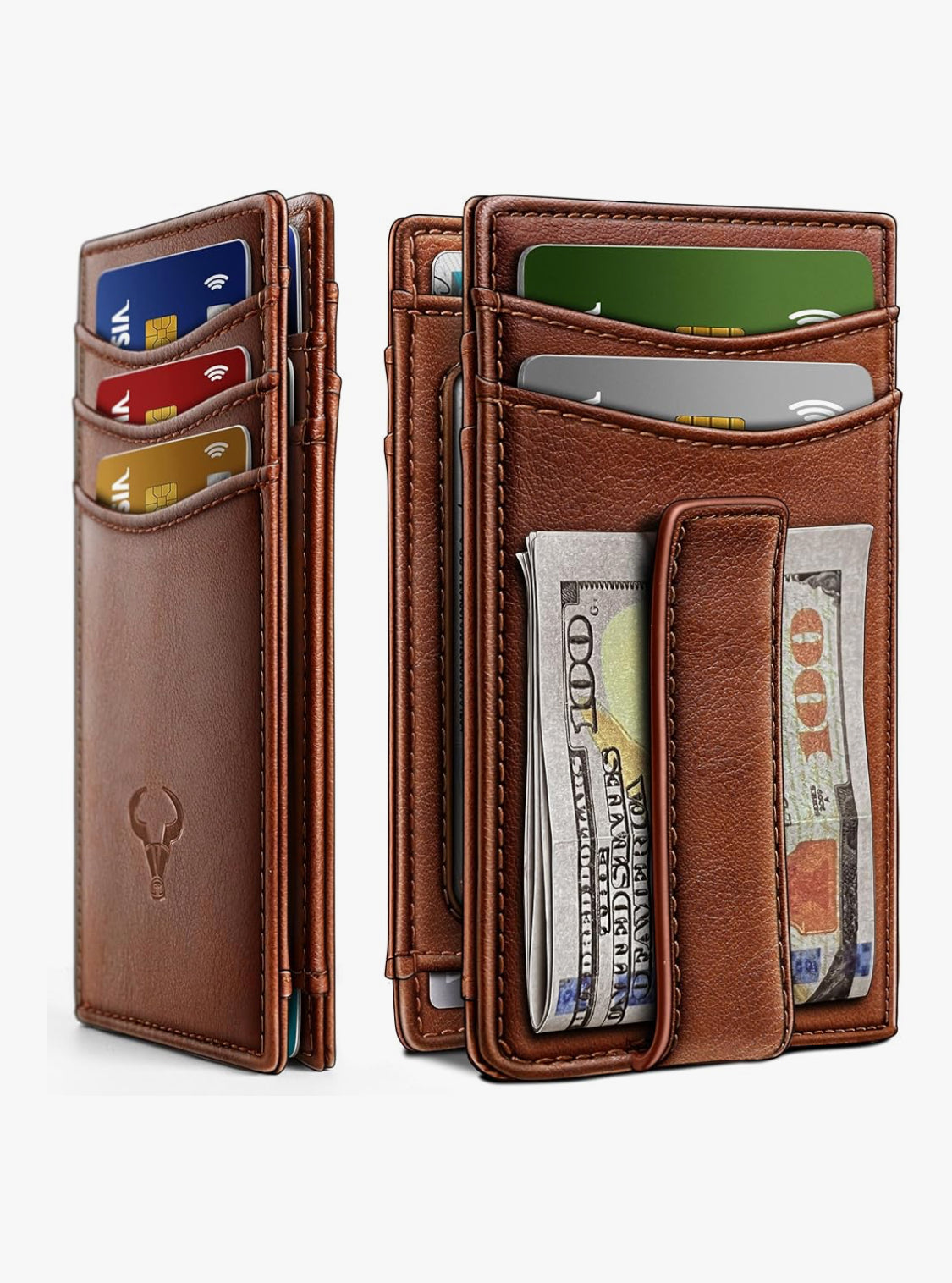 Carlisle Magnetic Closure Slim Genuine Leather Wallet | RFID Blocking | 12 Cards and Money Clip