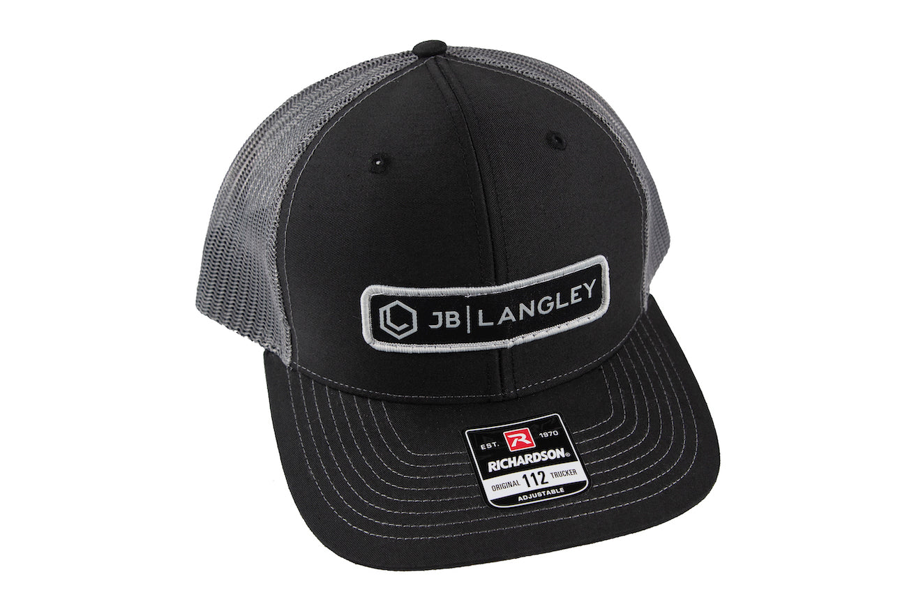Richardson Trucker Mesh Snapback Hat JBL Patch - Black/Charcoal/Black