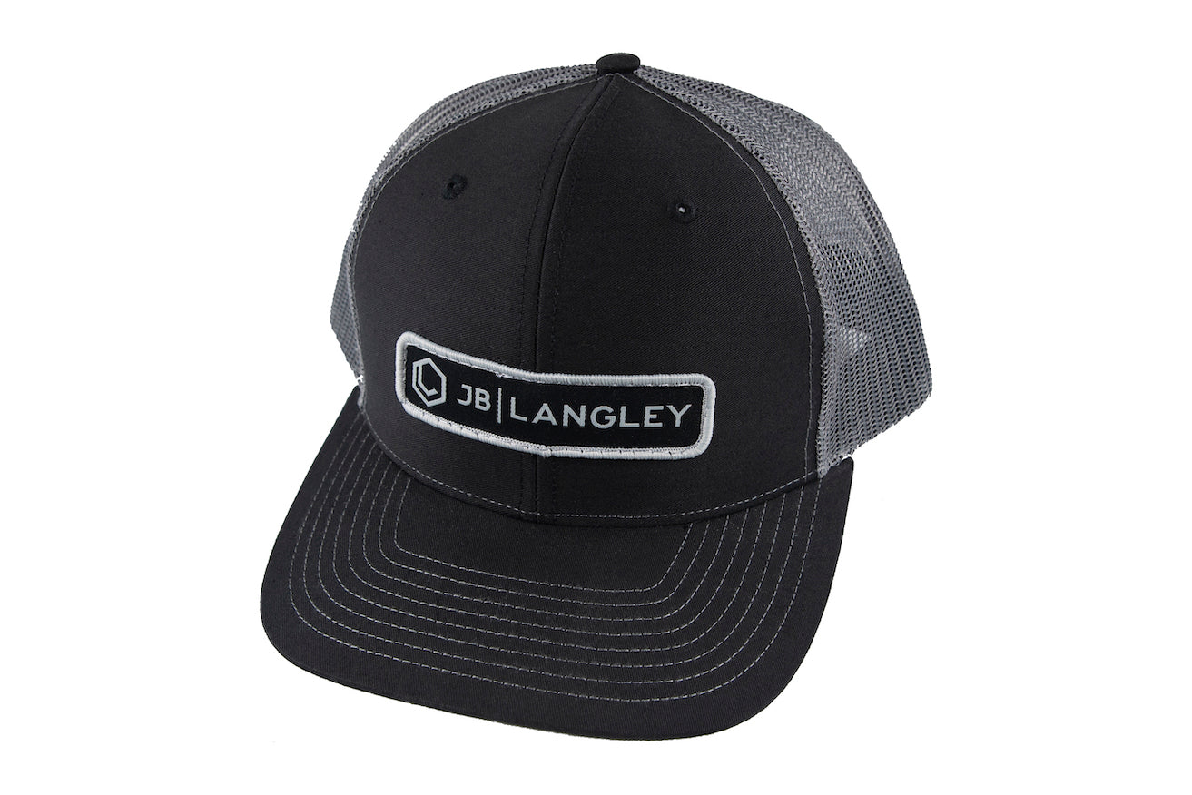 Richardson Trucker Mesh Snapback Hat JBL Patch - Black/Charcoal/Black
