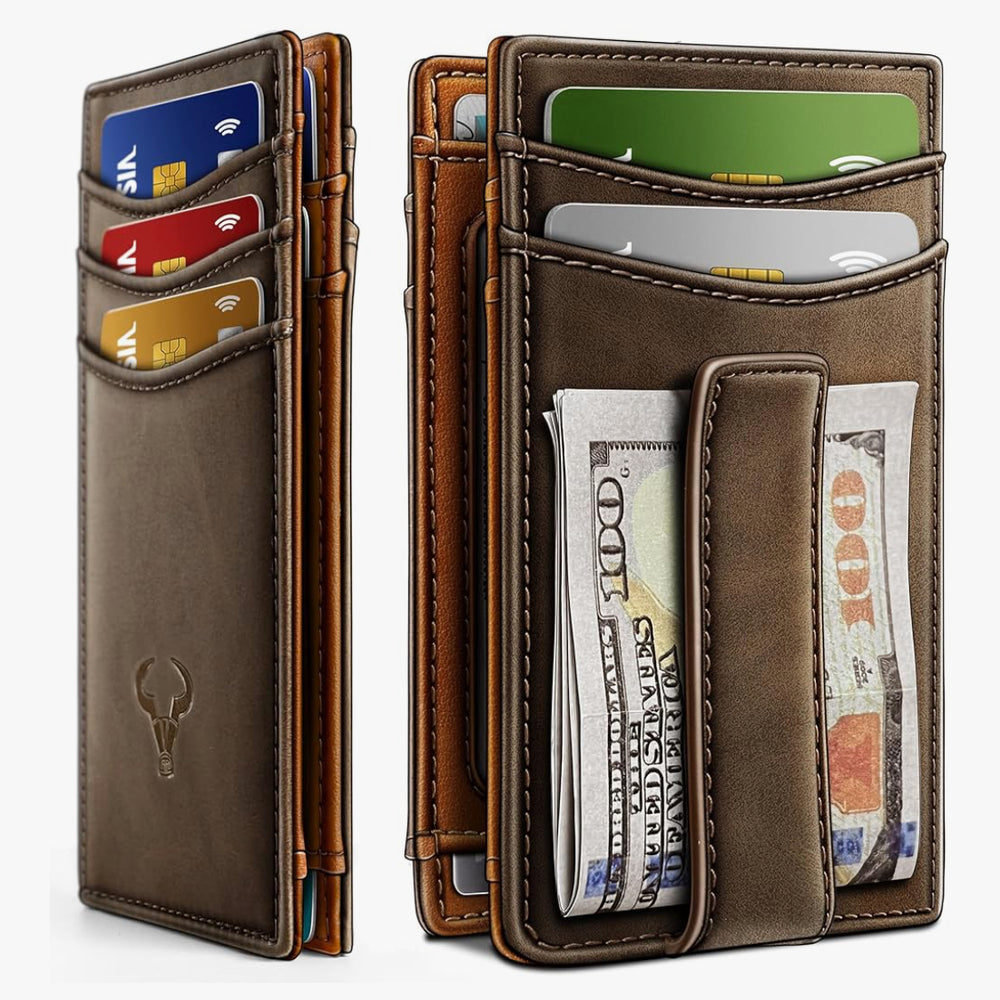 
                      
                        Carlisle Magnetic Closure Slim Genuine Leather Wallet | RFID Blocking | 12 Cards and Money Clip
                      
                    