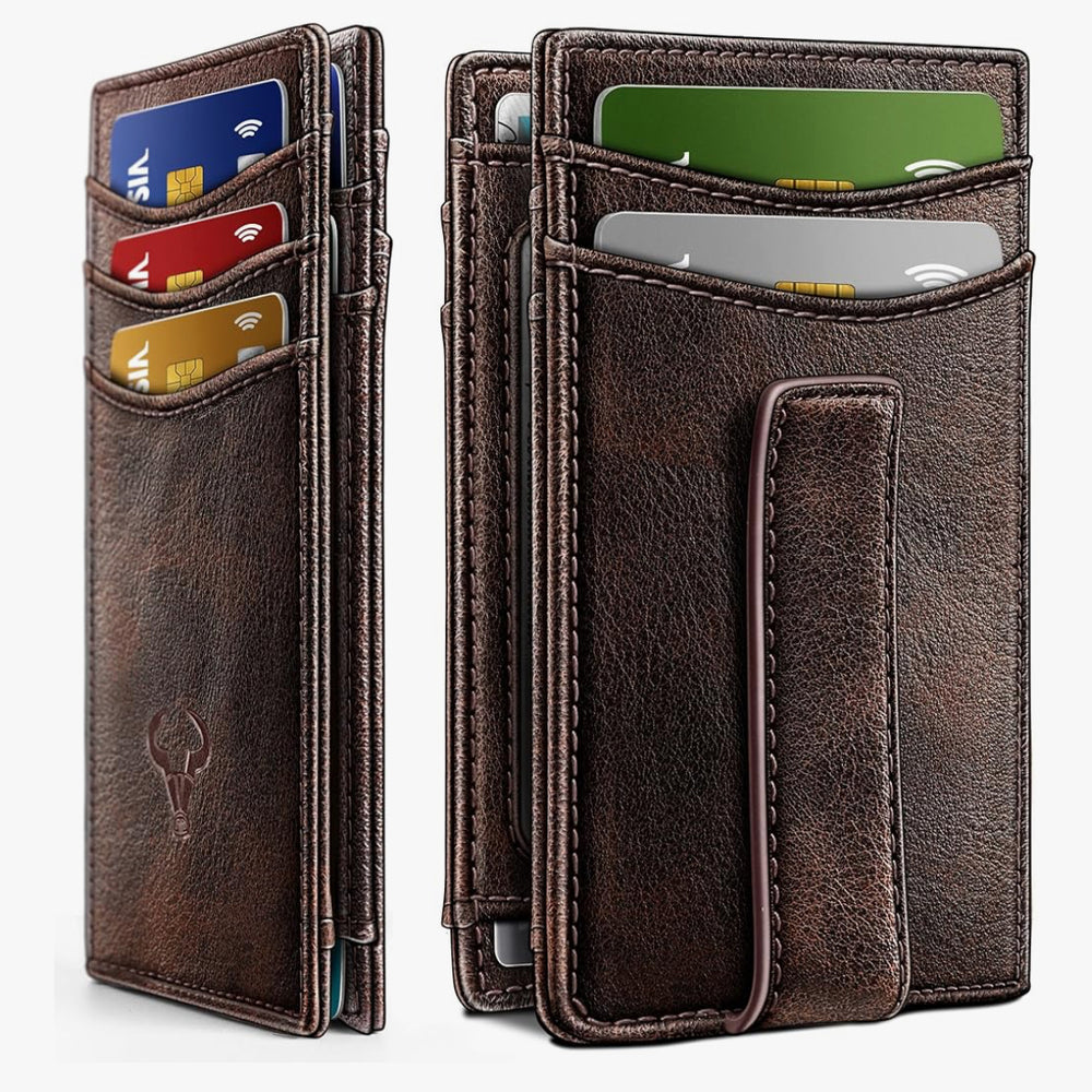 
                      
                        Carlisle Magnetic Closure Slim Genuine Leather Wallet | RFID Blocking | 12 Cards and Money Clip
                      
                    