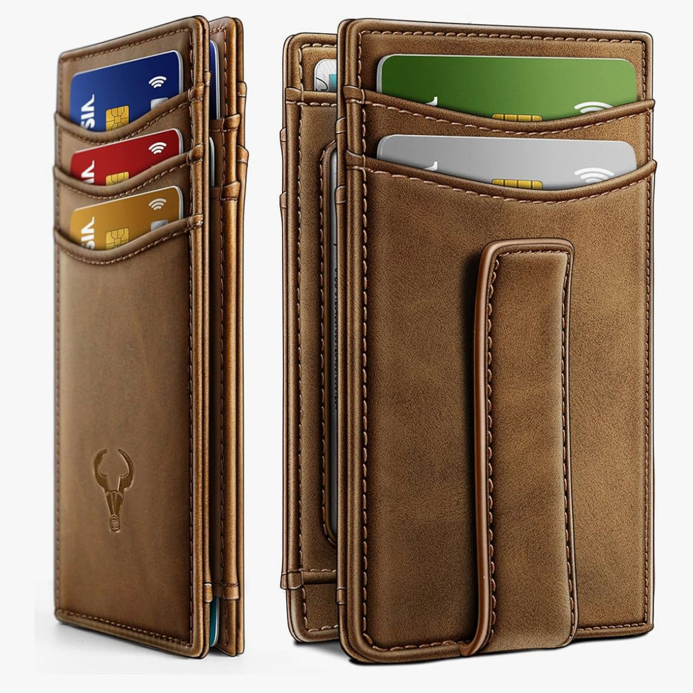 
                      
                        Carlisle Magnetic Closure Slim Genuine Leather Wallet | RFID Blocking | 12 Cards and Money Clip
                      
                    