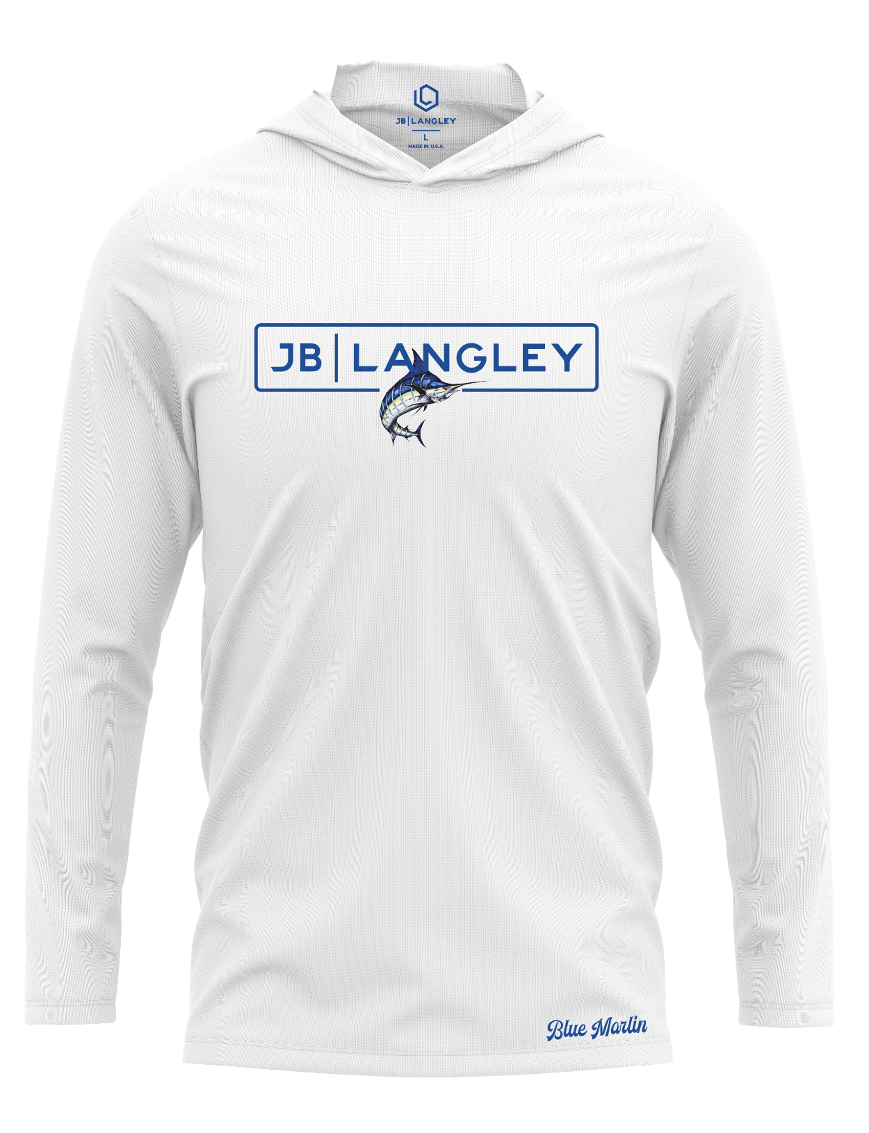 Blue Marlin Long Sleeve Performance Hooded Shirt