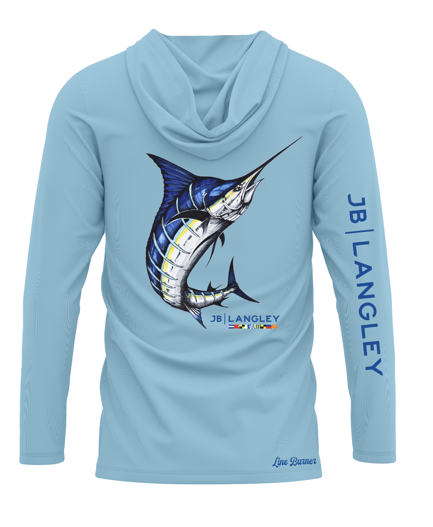 Blue Marlin Long Sleeve Performance Hooded Shirt