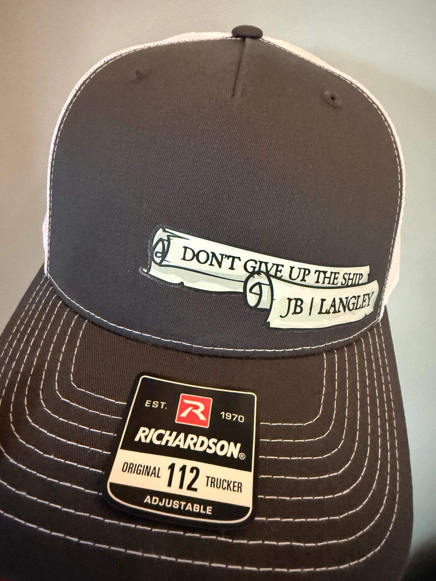 Richardson Trucker Mesh Snapback Hat with Graphics - Gray