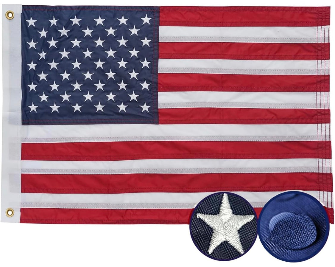 Nautical Boat Flag 12x18 Inch Embroidered Double Sided Heavy Duty Flag for Boating