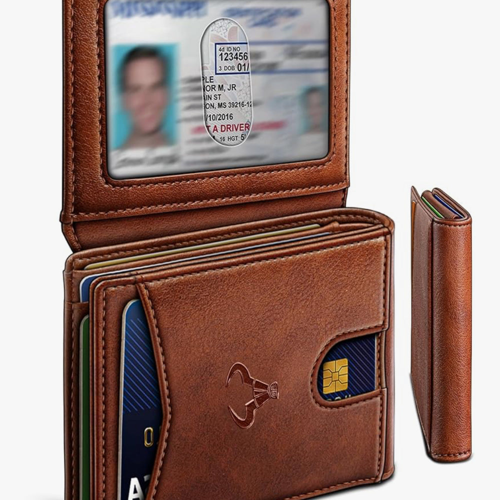 Carlisle Slim Leather Wallet with Front Pocket Card Holder and 11 Slots | RFID Blocking