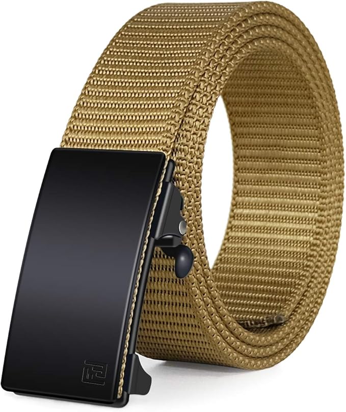 West Point Nylon Web Ratchet Belt Buckle - Black Enamel Buckle