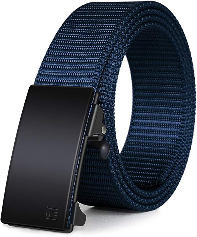 West Point Nylon Web Ratchet Belt Buckle - Black Enamel Buckle