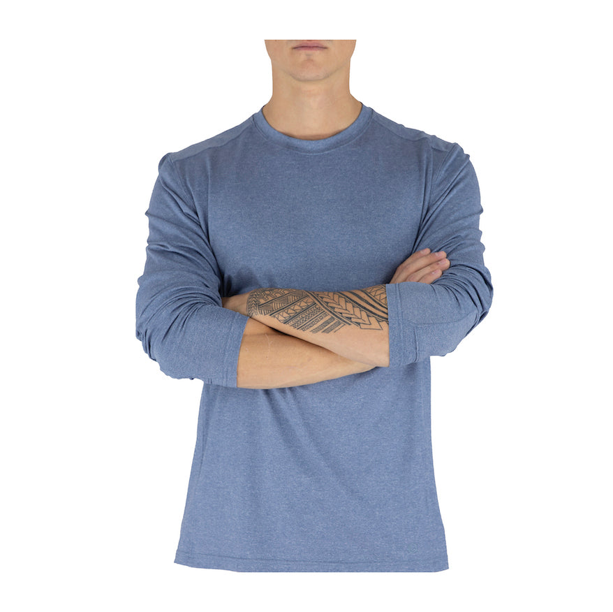 Cove Performance Crewneck Long Sleeve Shirt Navy Heather 2XL